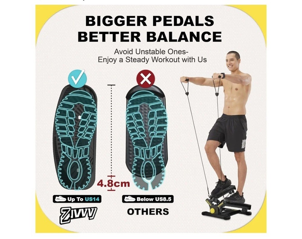 Ziwwwvy Stepper Machine with Resistance Bands.