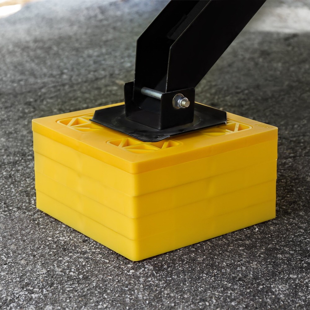 10 Pack RV Leveling Blocks Jack Pads Trailer Levelers Resin Stackable W/ Handle