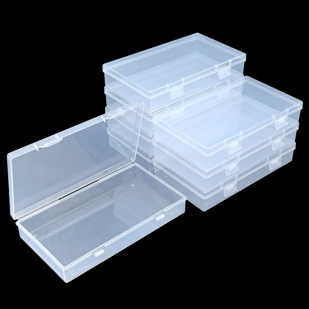 Thintinick 8 Pack Rectangular Clear 6.5 x 3.74 x 1.18 inch, Transparent