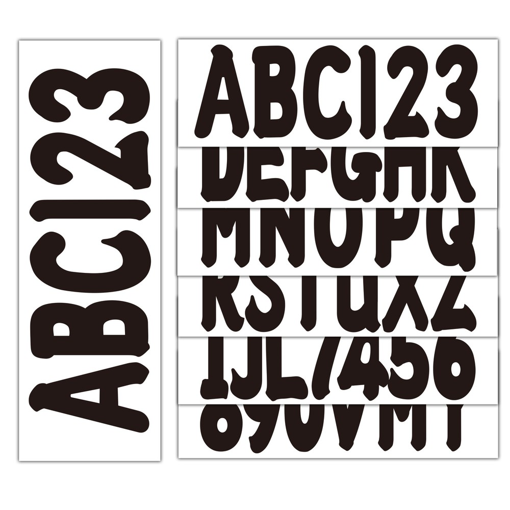 Black Alpha-Numeric Registration Identification Numbers Stickers Decals for Boat
