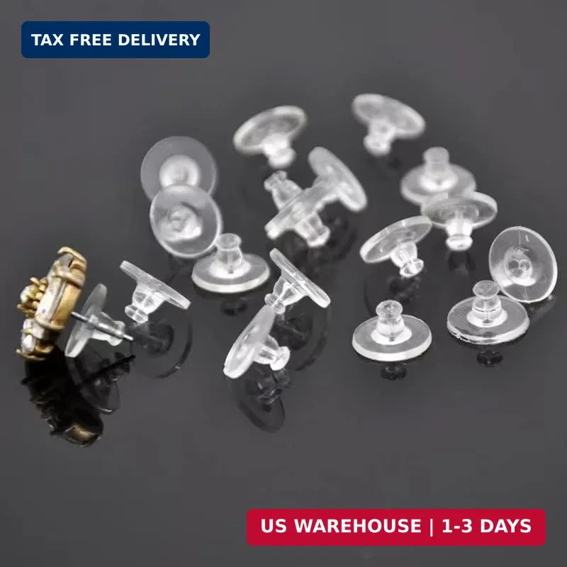 Rubber Earring Backs,100PCS Soft Clear Earring Backs Replacements for Droopy Ear