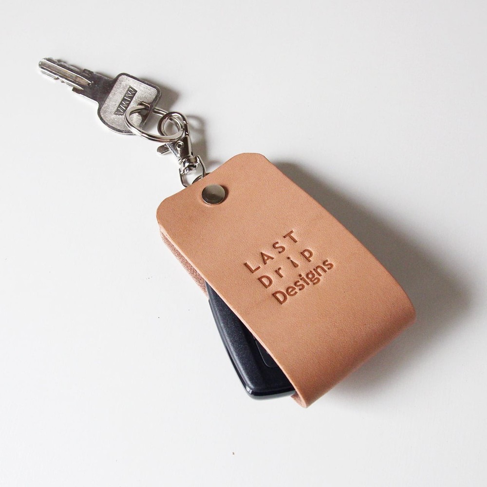 Genuine Cowhide Big Tab Key Holder/Key Case Smart Key Ring