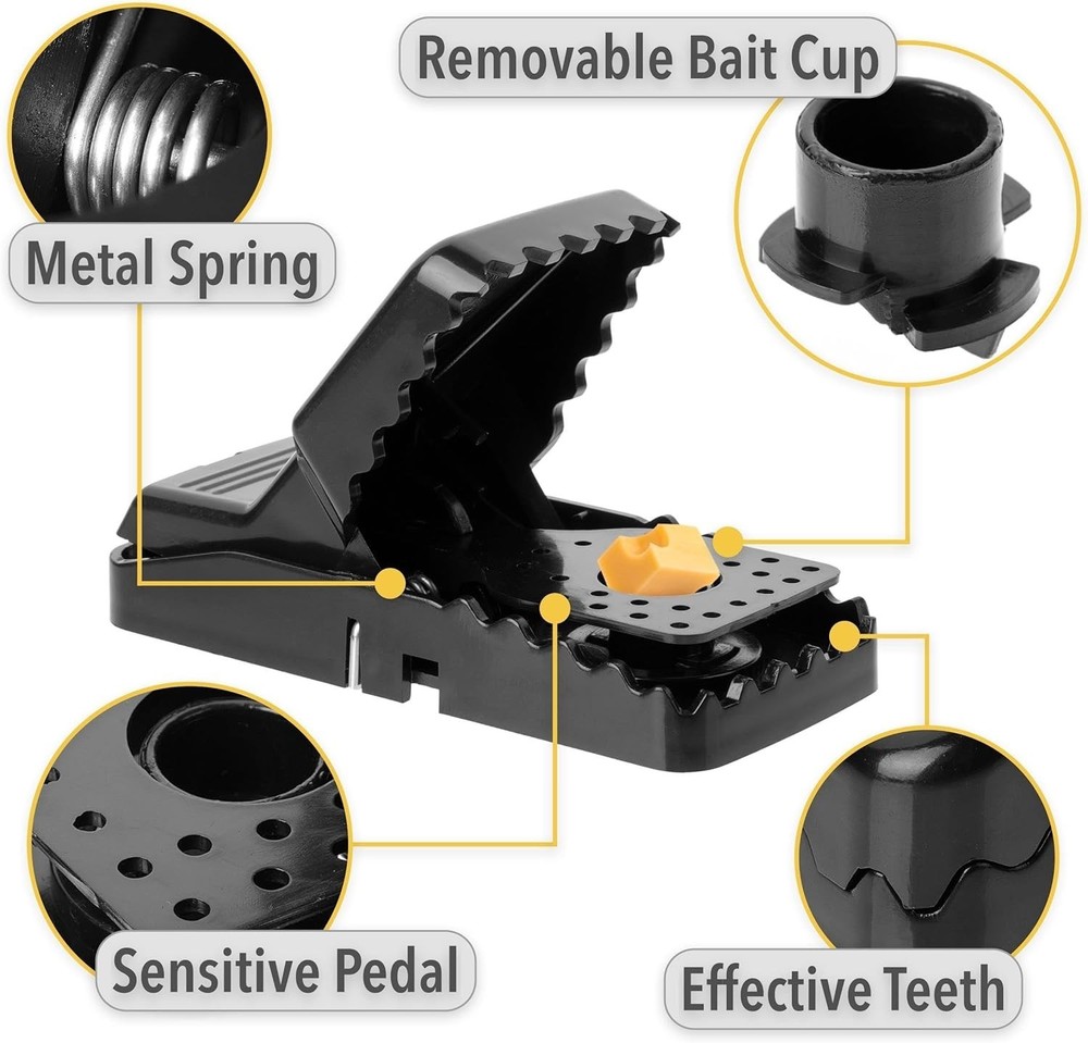 Odorless Mouse Snap Trap - 3 Pack for Quick and Effective Elimination