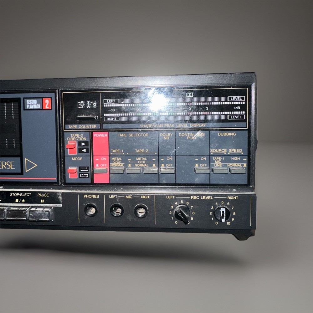 VTG Dual Cassette Sharp RT-W800 Deck W/ Auto Reverse TESTED WORKS!