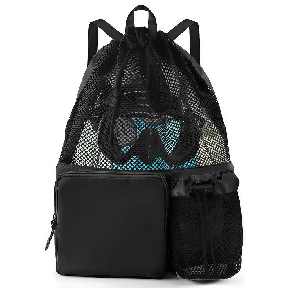 Large Mesh Swim Backpack Drawstring Waterproof Beach Bag Gym Workout Bag