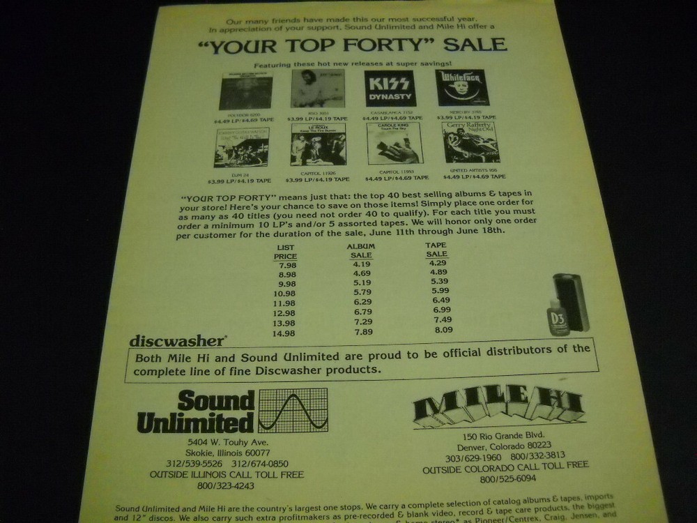 KISS Le Roux ATLANTA RHYTHM SECTION White Face others RARE 1979 Promo Display Ad