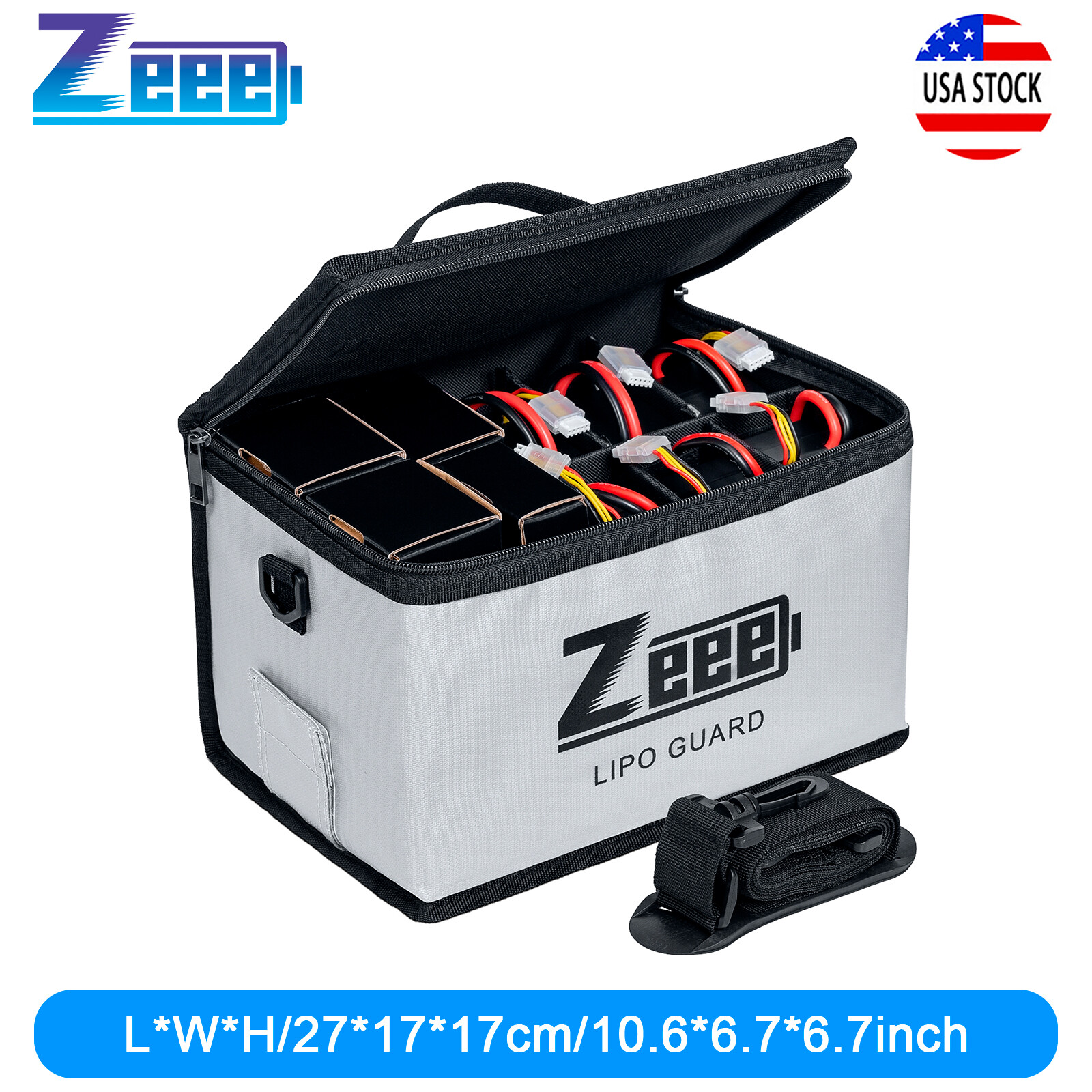 Zeee Lipo Battery Fireproof Guard Large Capacity Safe Bag for Charge & Storage