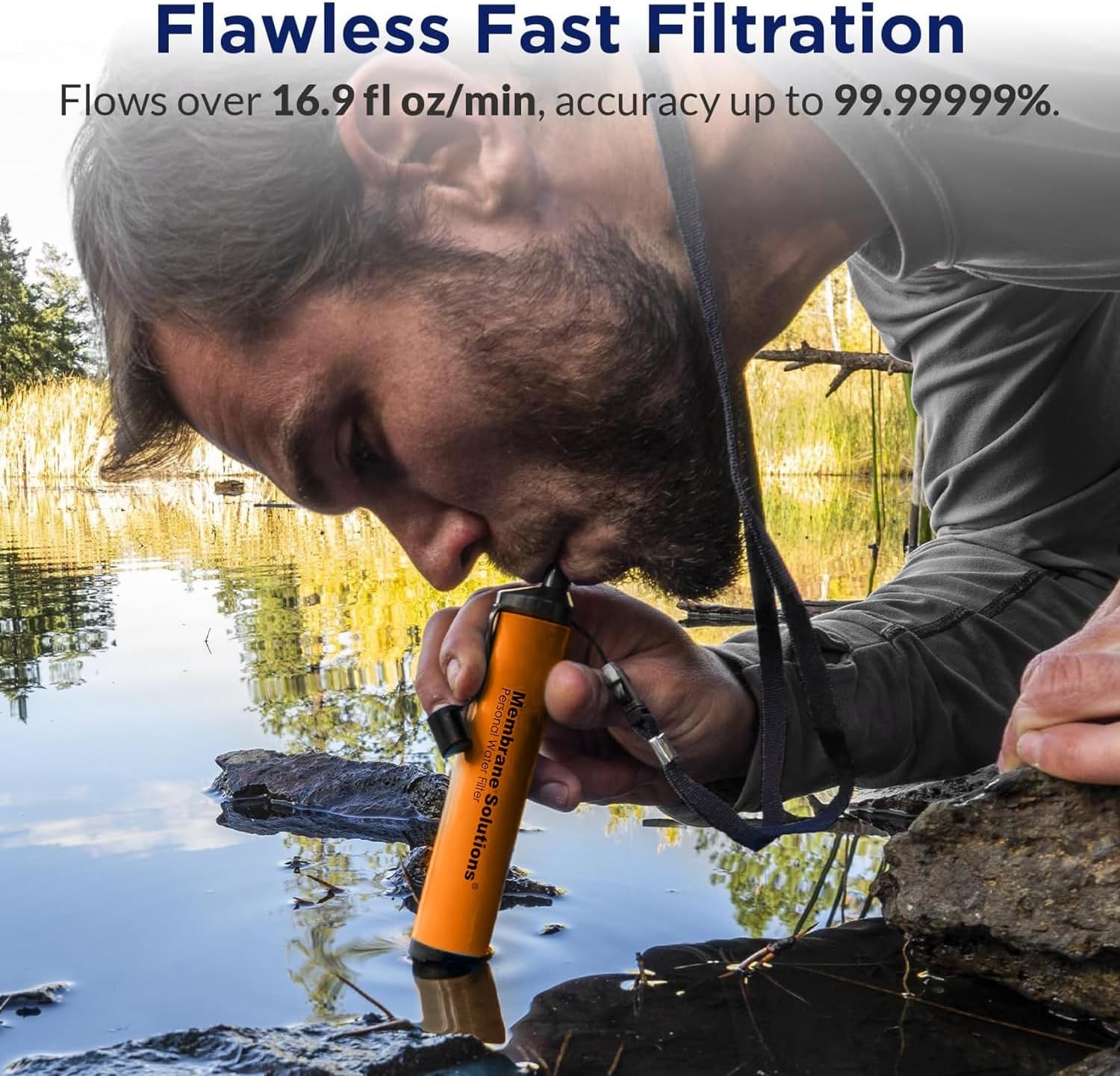 Personal Water Filter,Portable Water Purification Straw Water Filter Camping