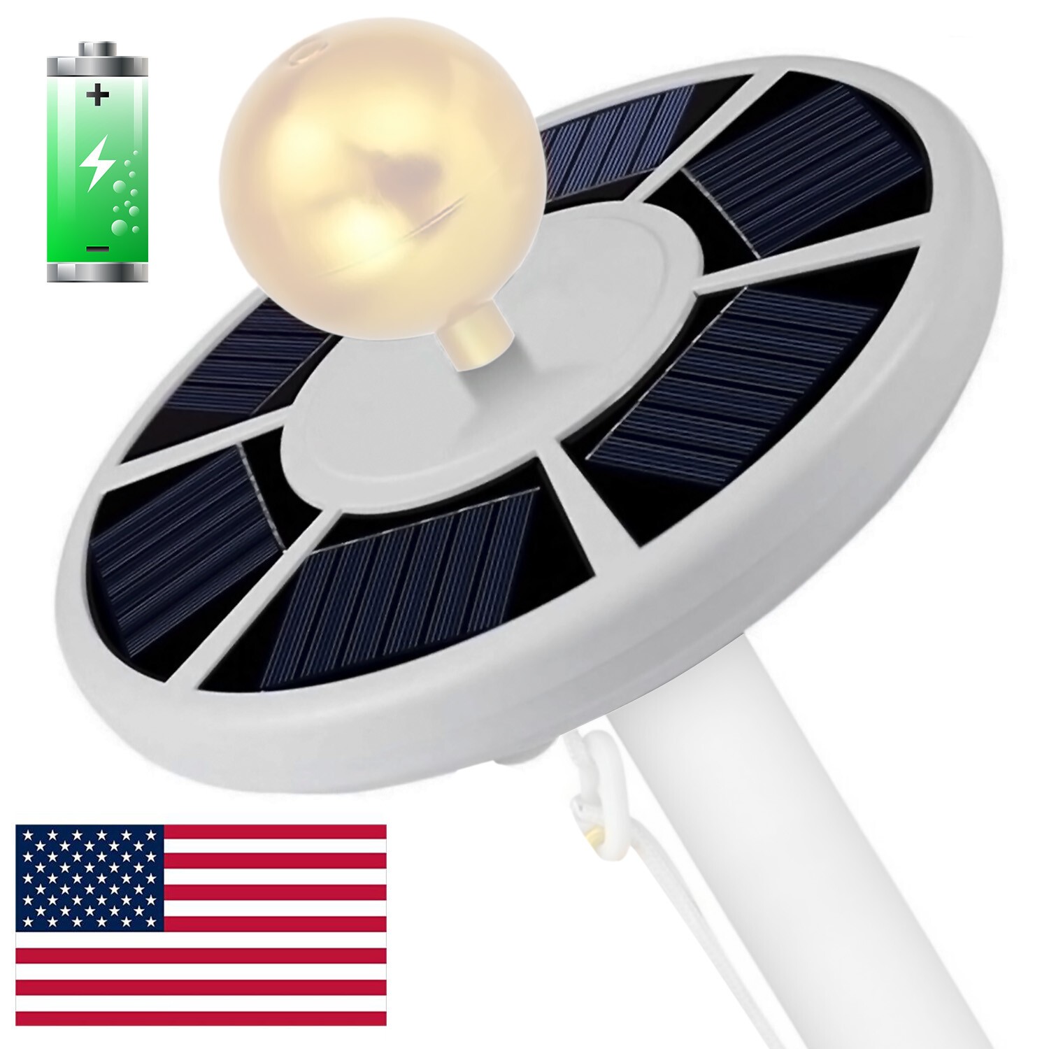 Solar Powered Flag Pole Light 26 LED Auto Active Super Bright Outdoor Waterproof
