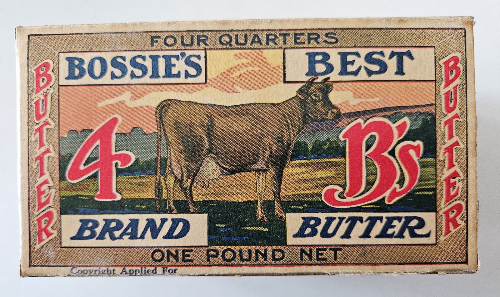Vintage 1920s Bossie’s Best Butter Box  + 10 Wrappers Aberdeen AL. Unused