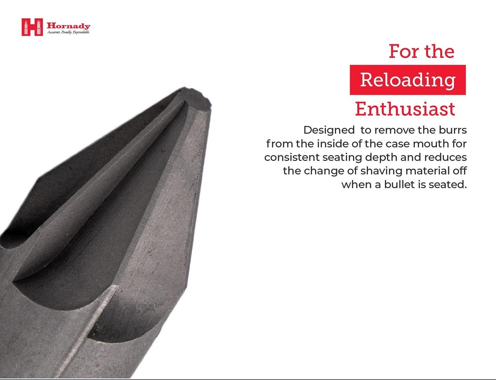 Hornady Large Caliber Inside Chamfer Tool 050170 - Case Prep Reloading Tool Remo