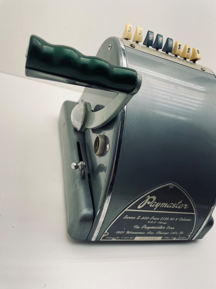 Paymaster Check Machine Series S-600 Vintage