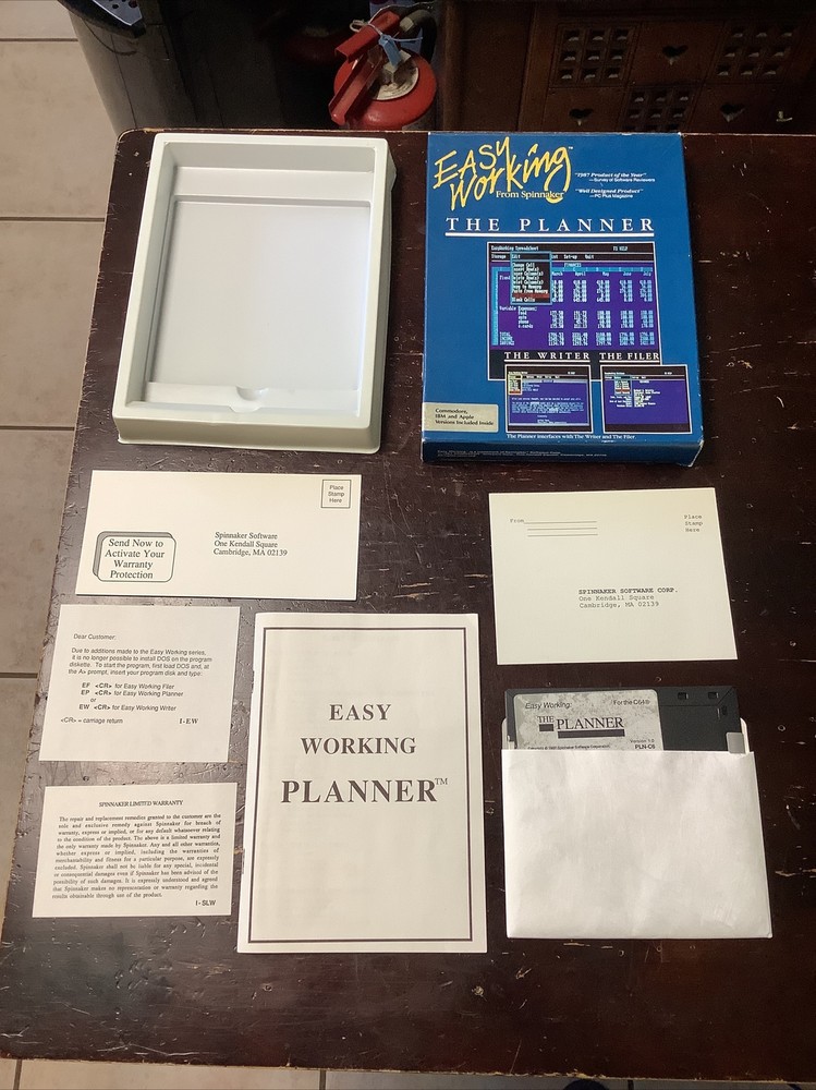 Easy Working From Spinnaker The Planner Commodore IBM & Apple Floppy Disk 5.25”