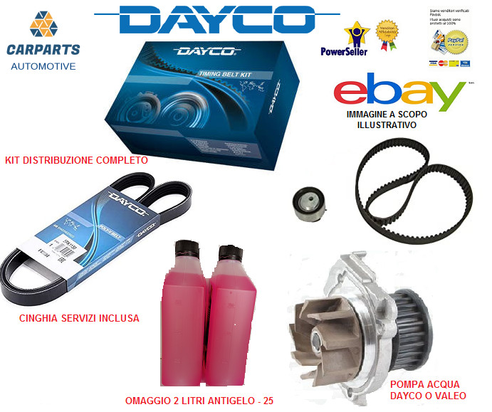 Service belt pump distribution kit for Lancia Musa Ypsilon 1.2-1.4 Dayco