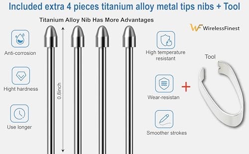 No Worn Out Titanium Alloy Metal Remarkable 2 Pen Tips Replacement Compatible