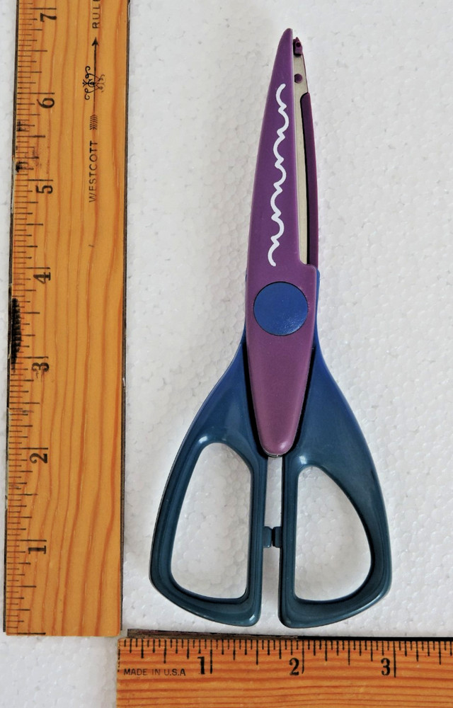 Crinkle Cut Craft Scissors 6" Cracker Wave Ruffle Edge Paper Cutter Plastic