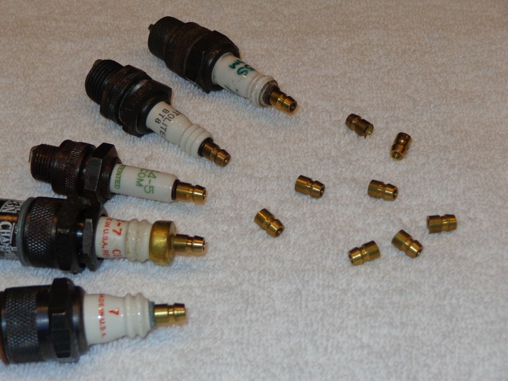 (8) ‘NOS’ Spark Plug Terminal Nuts.....8/32” Brass Spark Plug Terminal Nuts