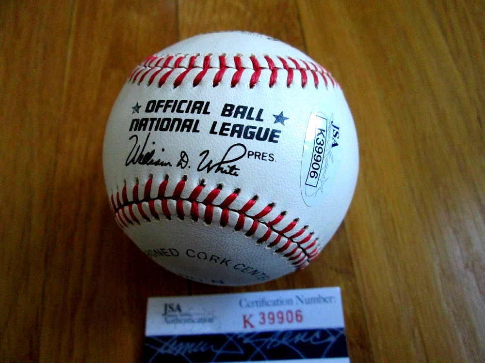 SPIDER JORGENSEN Signed NL Baseball -JSA Authenticated #K39906