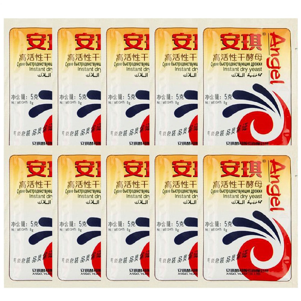 10-Pack High Strength Instant Dry Yeast for Household Baking, Quick Fermentation
