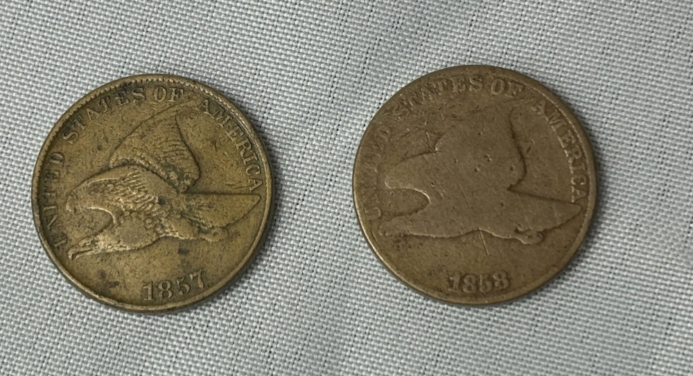 1857 & 1858 Flying Eagle One Cent Penny