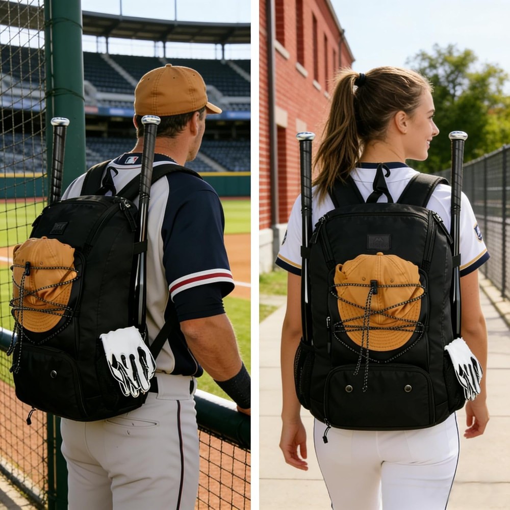 Lightweight Baseball Backpack with Shoe Compartment & Pockets