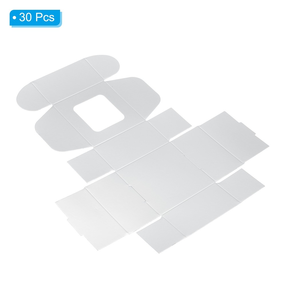 3"x3"x1.5" Paper Soap Box with Window, 30 Pack Square Boxes, Silver