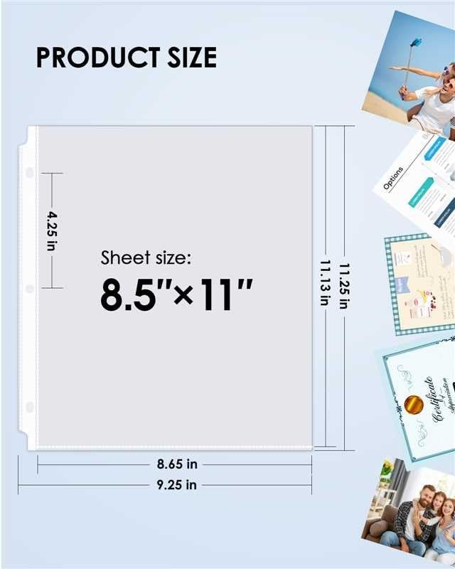 Sheet Protectors Clear 8.5 x 11 500 Pack for 3 Ring Binder Top Loading Plastic