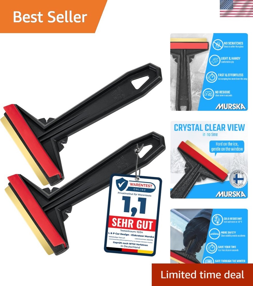 Car Ice Scraper Brass Blade - Fast, Easy & efficient - [ 2 Pack ] Brass Ice S...
