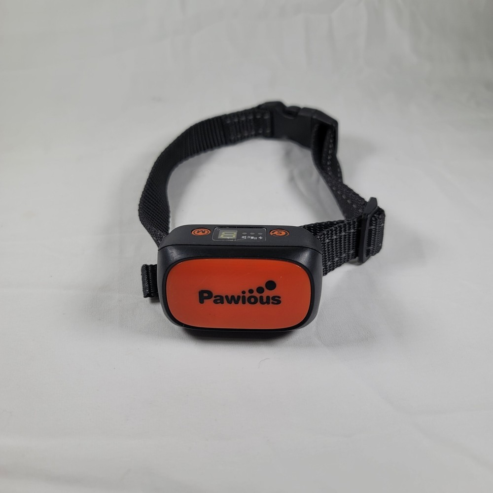 Pawious Bark Control Collar -Working -Orange- 15lb-115lb - 6"-21"