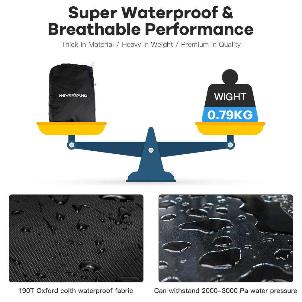 NEVERLAND XL Motorcycle Cover Waterproof Heavy Duty Storage Outdoor Protector