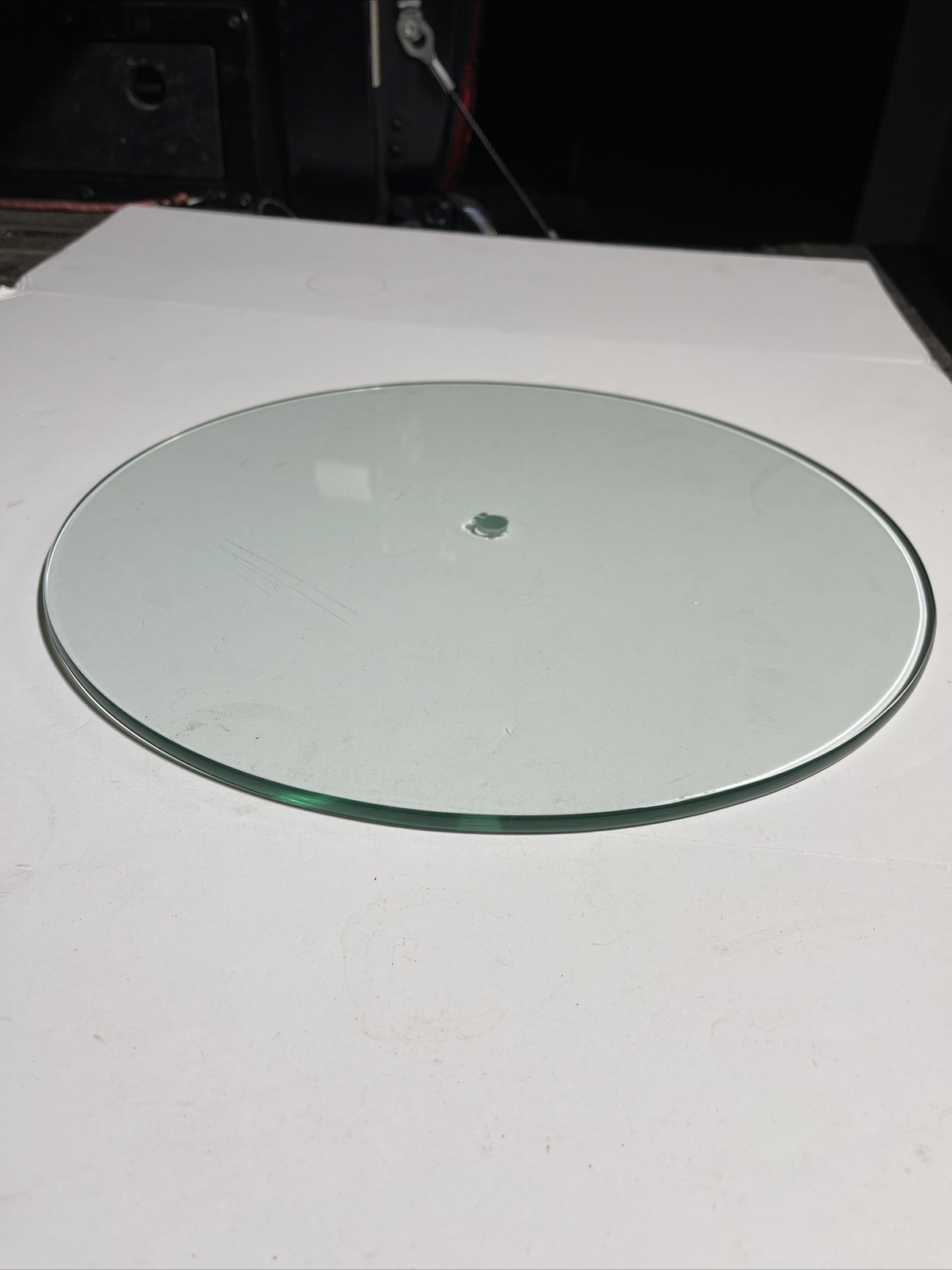 16” Clear Plate Glass Non-tempered 5/16 Thick With 9/16 Center Hole