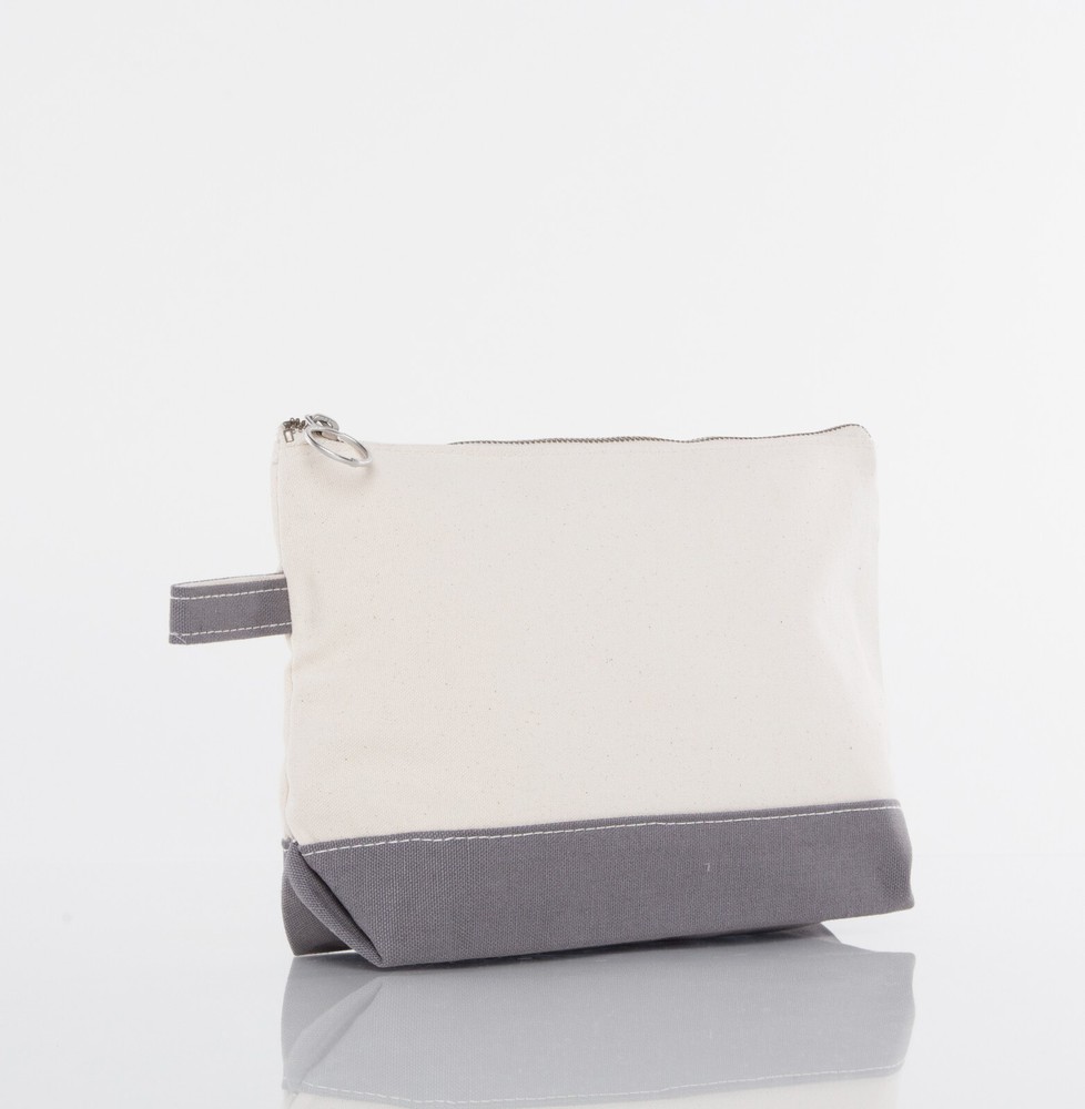 CB Station Canvas Make Up Bag W/Grey Trim