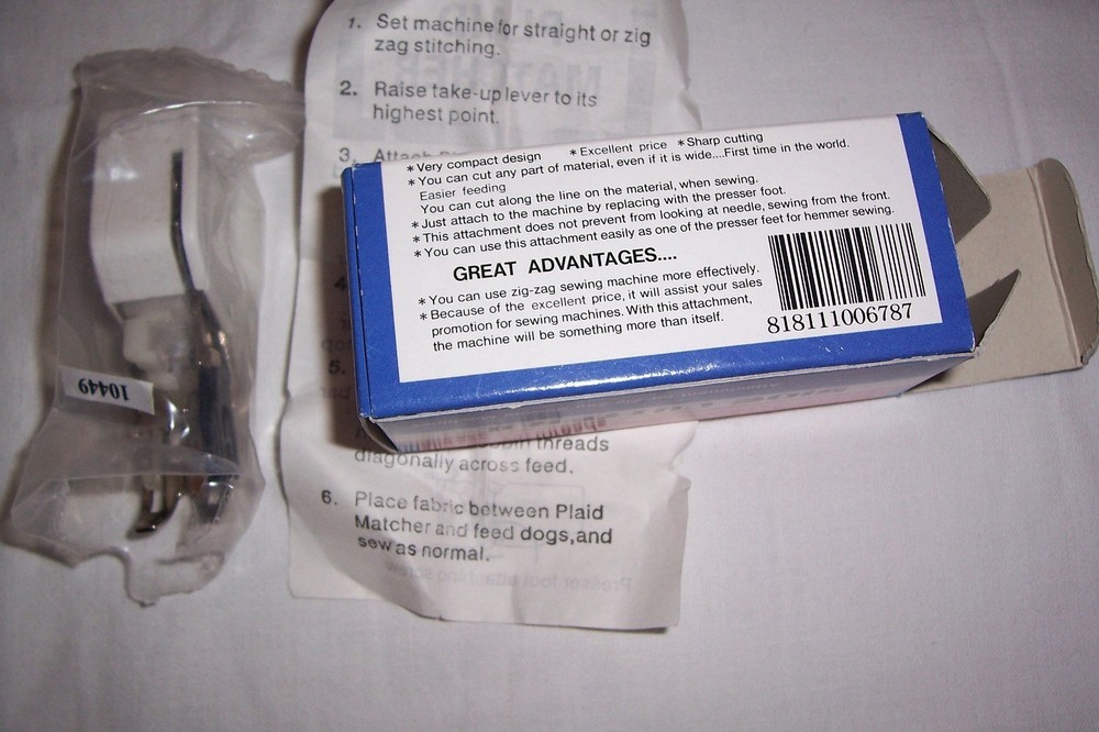 Sewing Machine Side Cutter Attachments Two One in Original Box