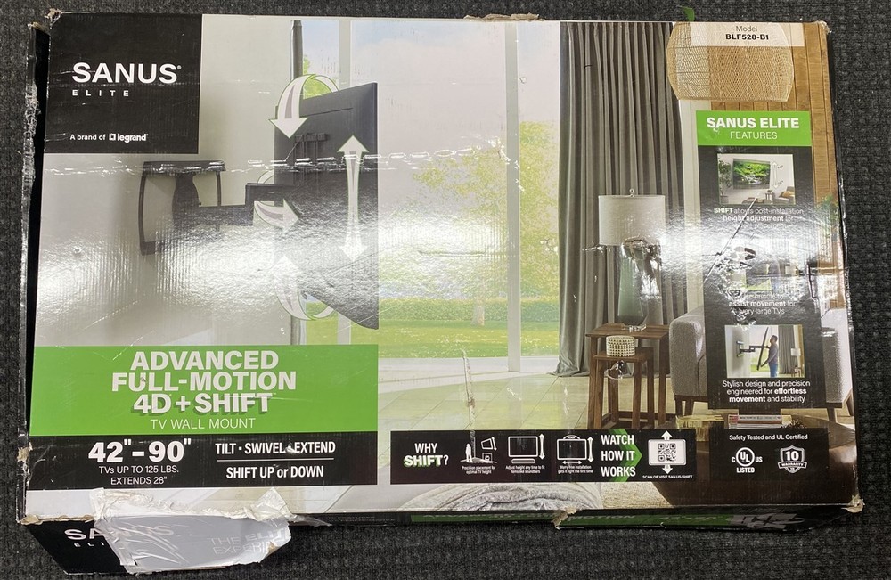 Sanus Elite Advanced Full-Motion 4D + Shift TV Wall Mount BLF528-B1 MISSING PART