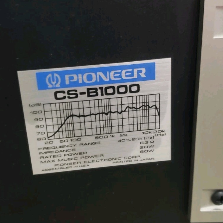 2 Pioneer Model CS-B1000 Speakers