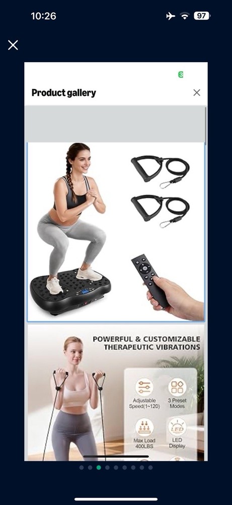 Vibration Plate Exercise Machine, 3 Workout Modes & 120-Level Vibration Platf...