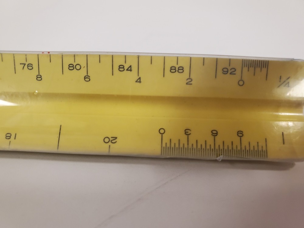 Vintage Pickett P-232 A Architect Scale Drafting Triangular Ruler Japan