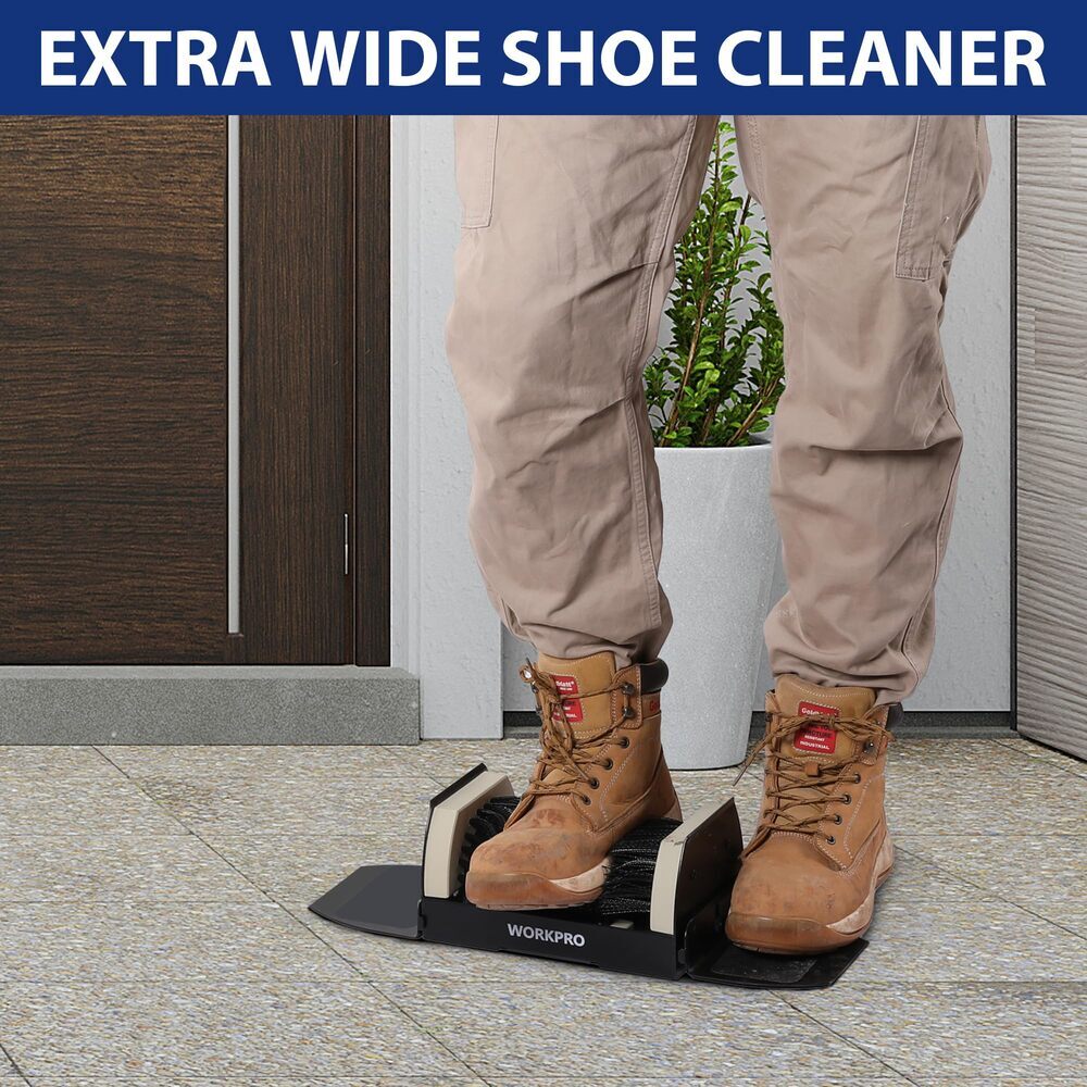 WORKPRO Extra Wide Boot Scrubber Heavy Duty Boot Scraper Brush Shoe Mud Cleaner