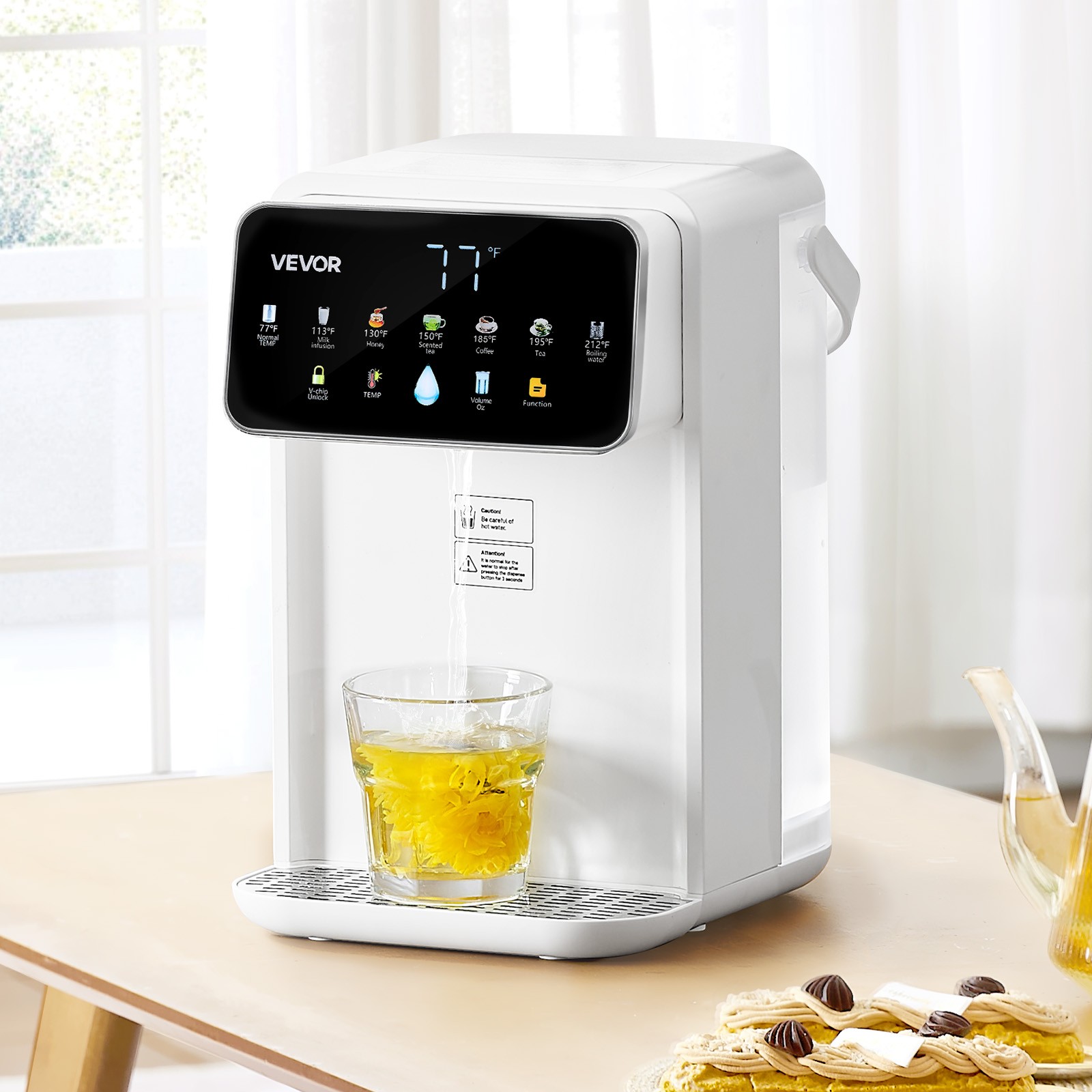 VEVOR Countertop Instant Hot Water Dispenser with 7 Temps 7 Volumes 118oz Tank