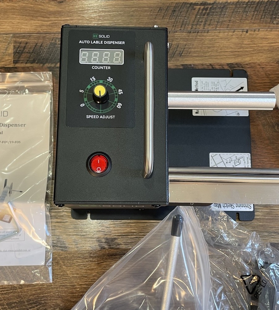 U.S. Solid Automatic Label Dispenser Machine - Clear Labels - Width 10-115MM