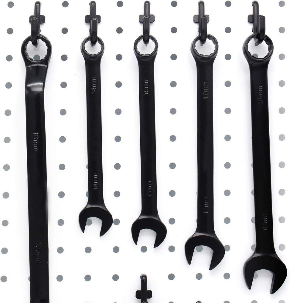 100-Piece Black Pegboard Hooks Kit - Durable J Hook Assortment for Storage