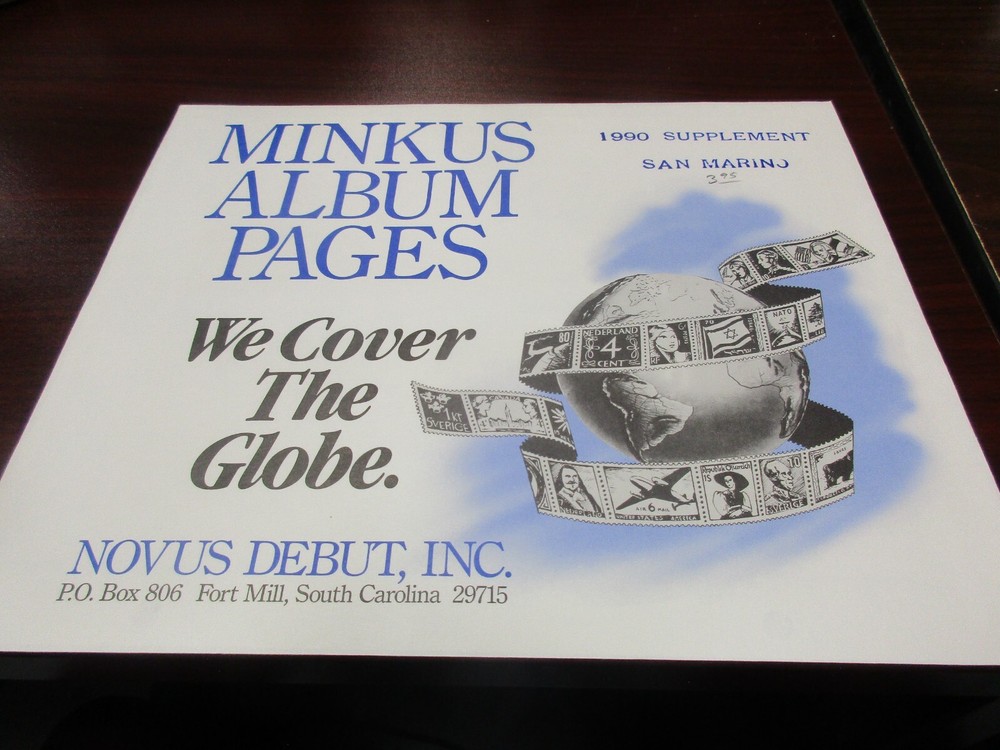"MINKUS" ALBUM PAGES 1990  SUPPLEMENT SAN MARINO    W/FREE SHIPPING!!!