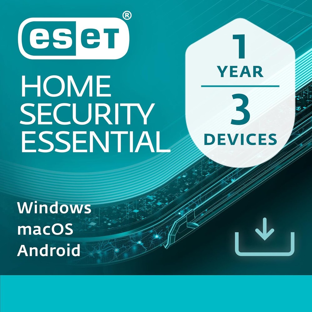 ESET HOME SECURITY ESSENTIAL ANTIVIRUS 2026 3 DEVICE 1 YEAR PC MAC ANDROID EMAIL