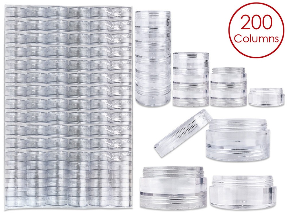 1200 Pieces 10G/10ML Acrylic Stackable Clear Round Container Jar with Screw Cap