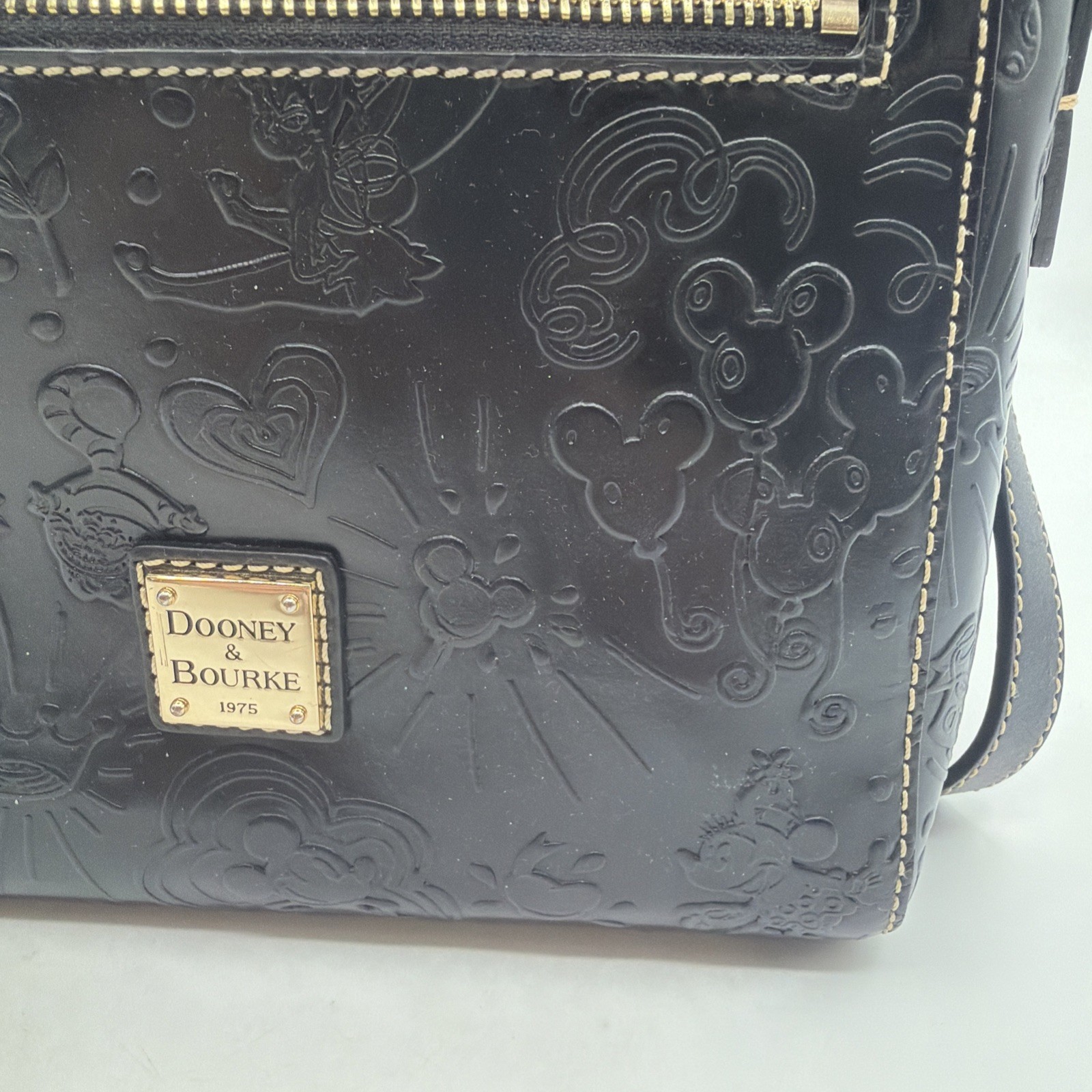 Disney Dooney & Bourke Leather Sketch Allison Crossbody Embossed All Black