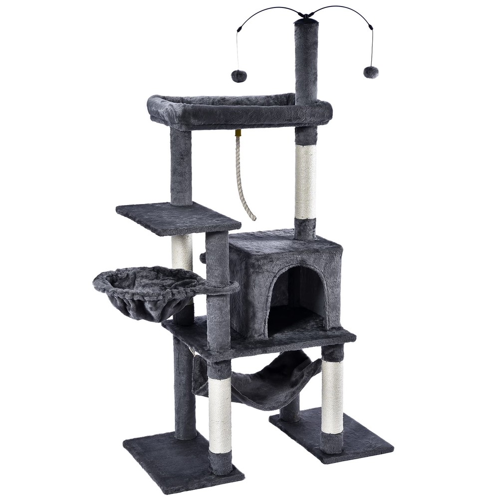 Vibrant Life 58.5inch Multi Level Cat Tree Tower with Interactive Dangling Ball