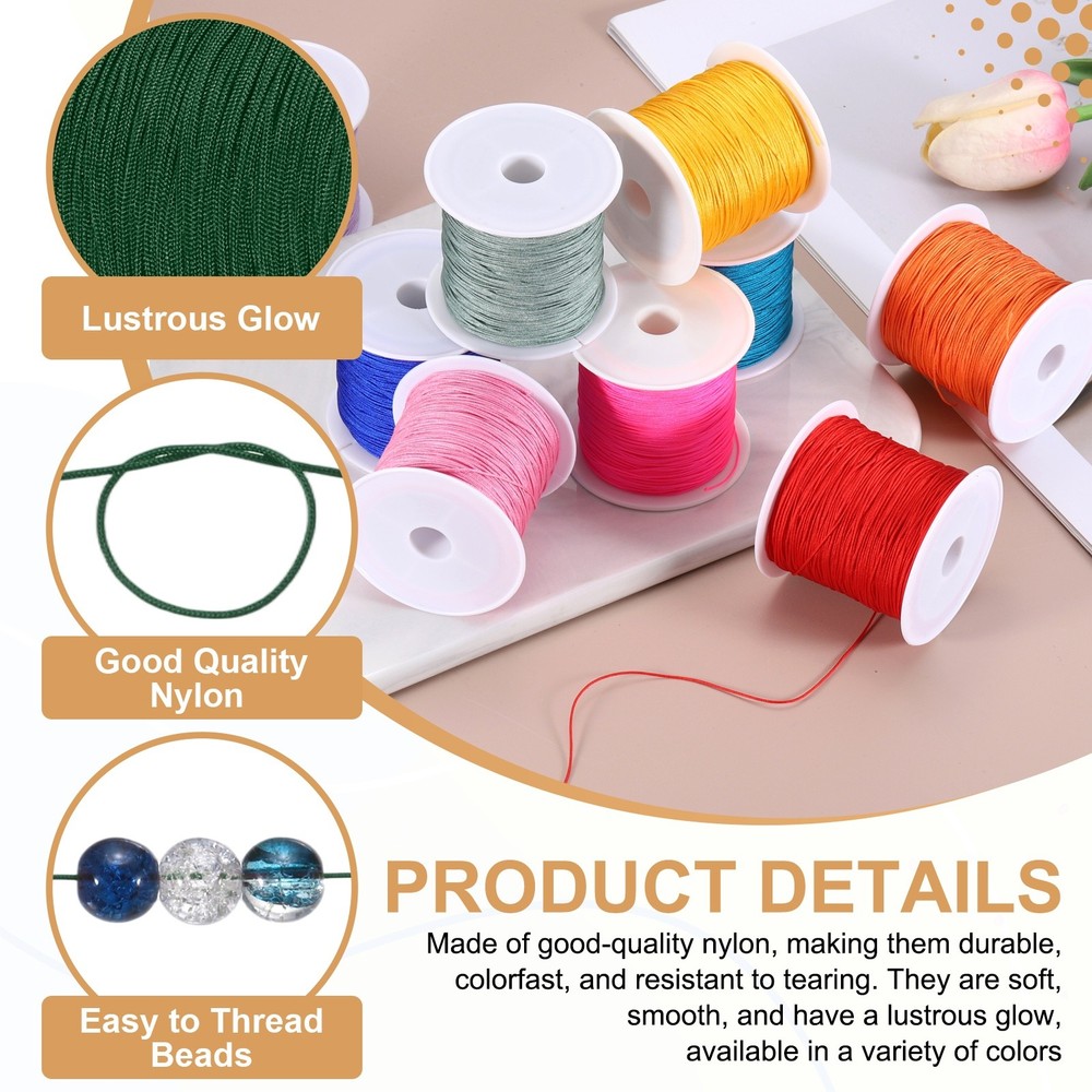 0.6mm Nylon String for Bracelets, 44 Yards Nylon Beading Thread(Dark Green)