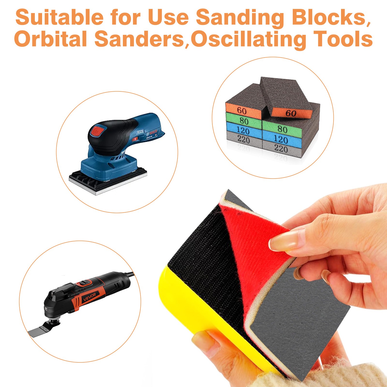 28x Sanding Sponges Set 180-3000Grit Ultra Fine Foam Sandpaper Block Wet Dry Pad