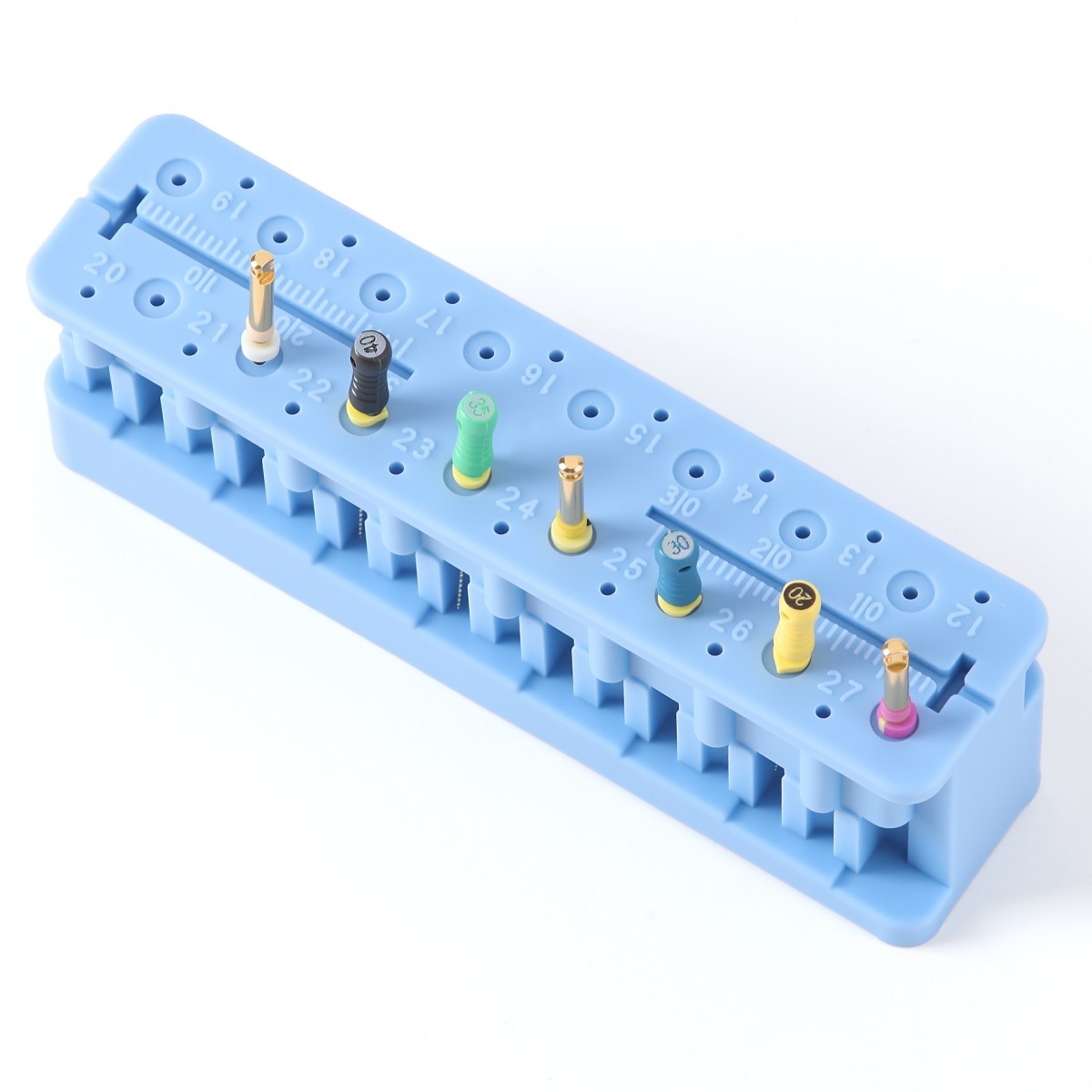 Porta limas de plástico autoclavable Regla de medición Endo Bloque de medición