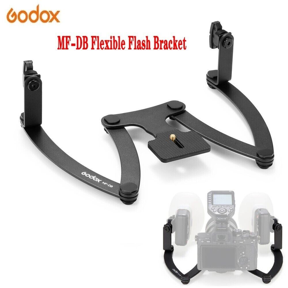 GODOX MF-DB Flexible Flash Bracket for MF12 with Dual Flash Mount 360°Rotatable